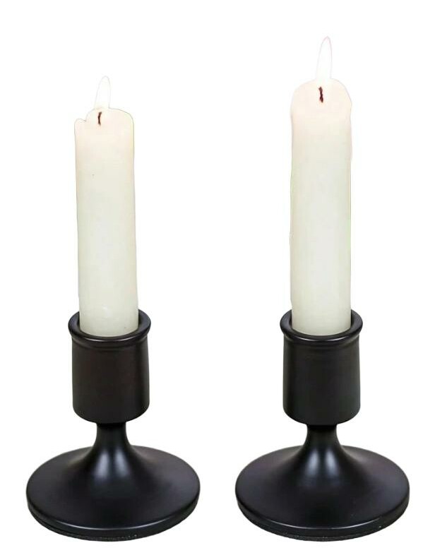 czarny świecznik 2-pack
