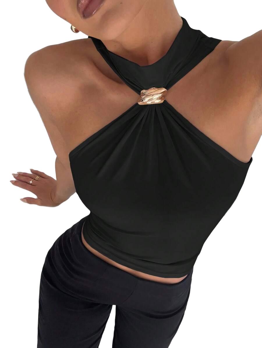 TOP Z METALOWYM DETALEM 