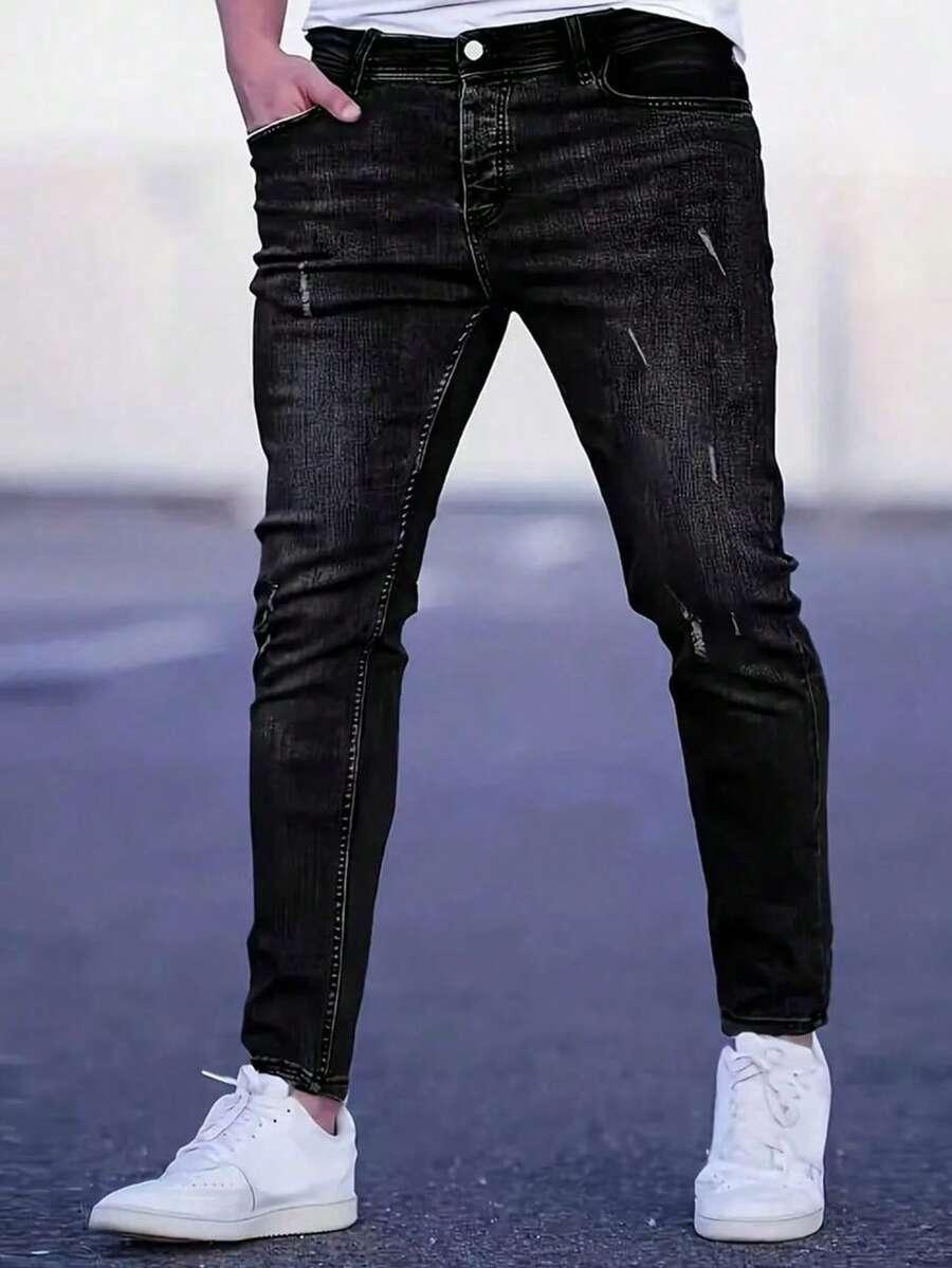 CZARNE SPODNIE JEANS