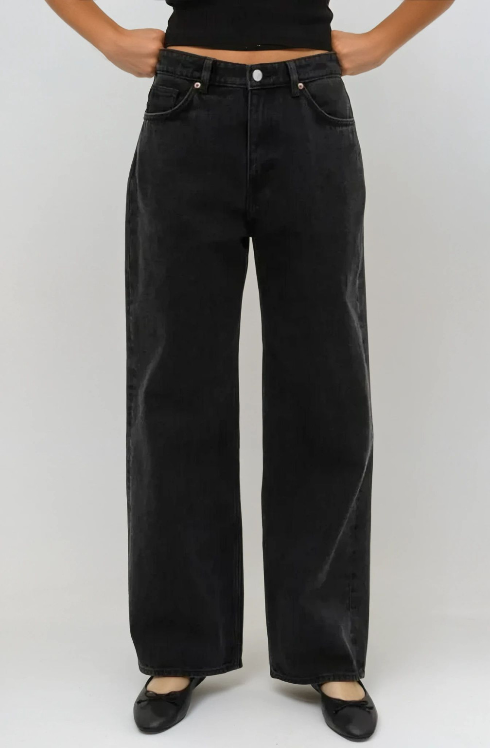 CZARNE SPODNIE JEANS