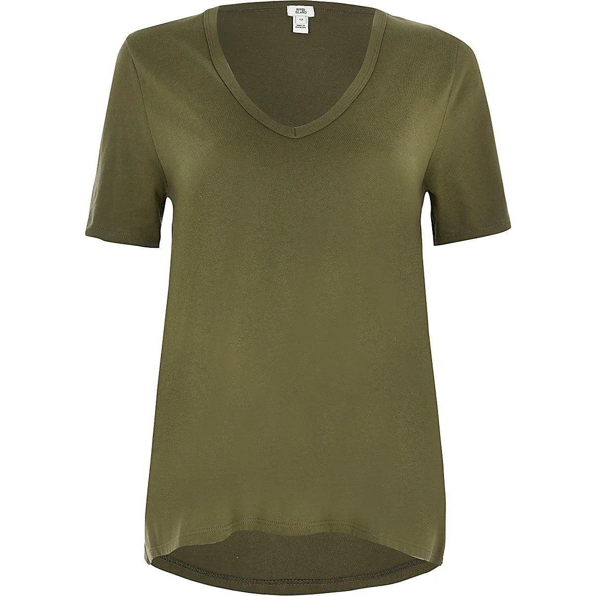 t-shirt v neck khaki