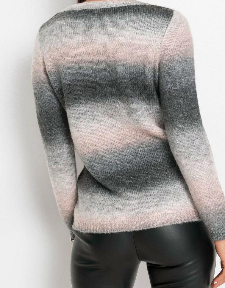 SWETER DAMSKI PLUS SIZE OKRĄGŁY DEKOLT