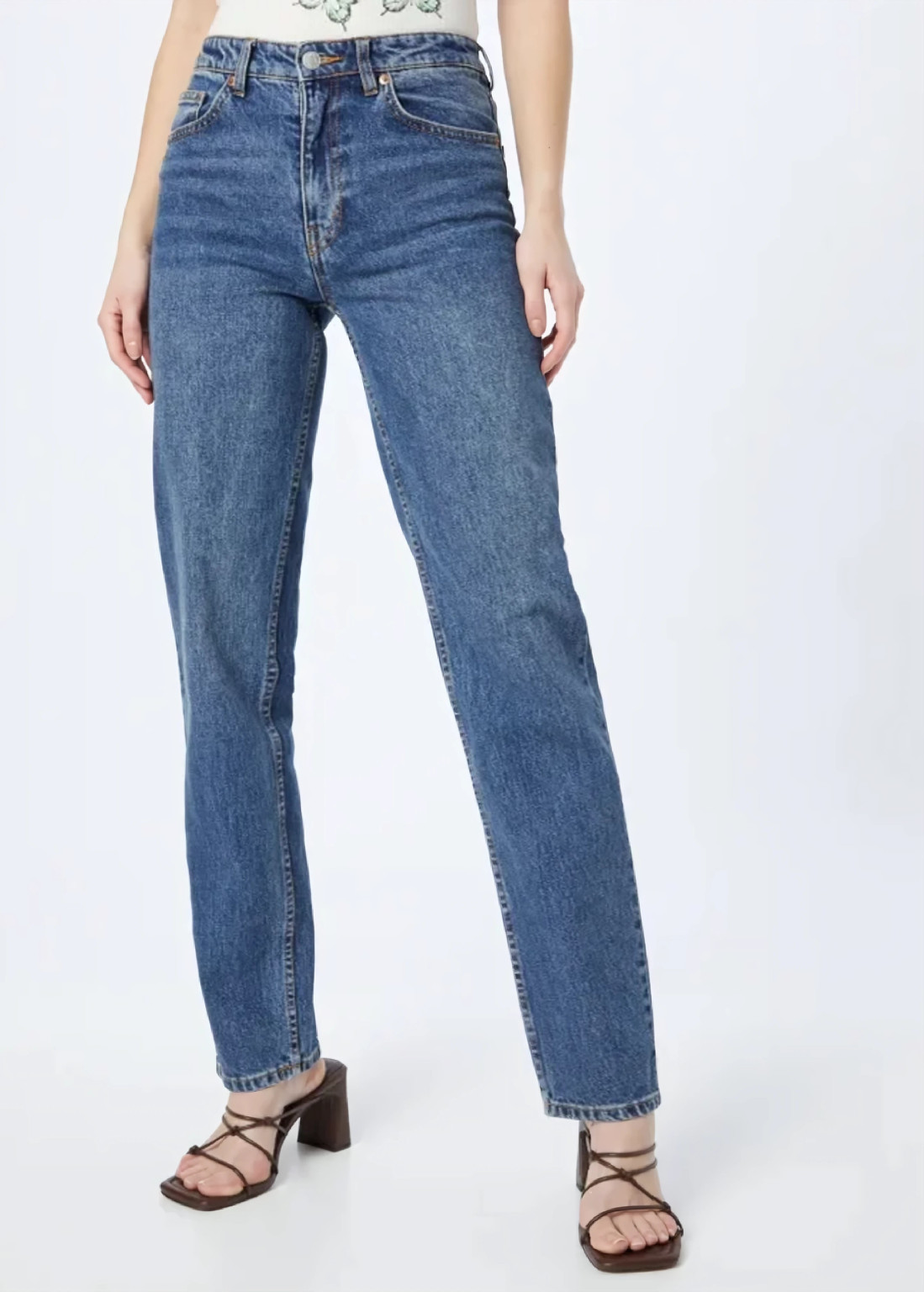 NIEBIESKIE PROSTE SPODNIE JEANS