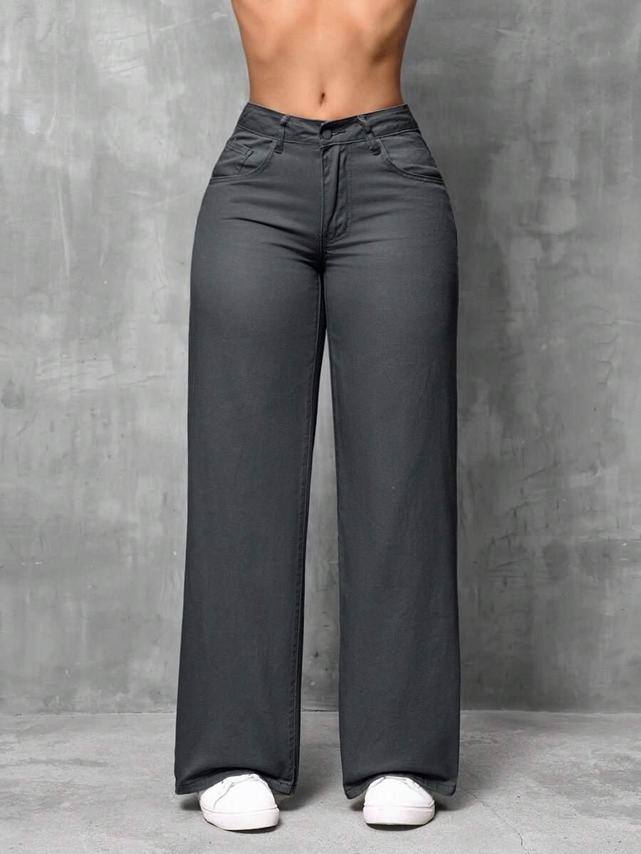 SZARE SPODNIE JEANS 
