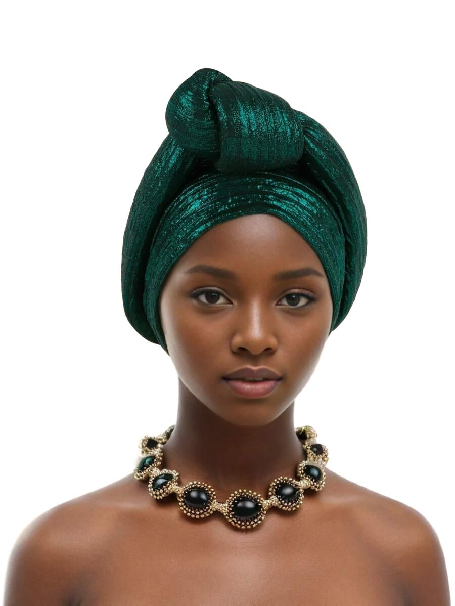 zielony turban na głowę połyk 