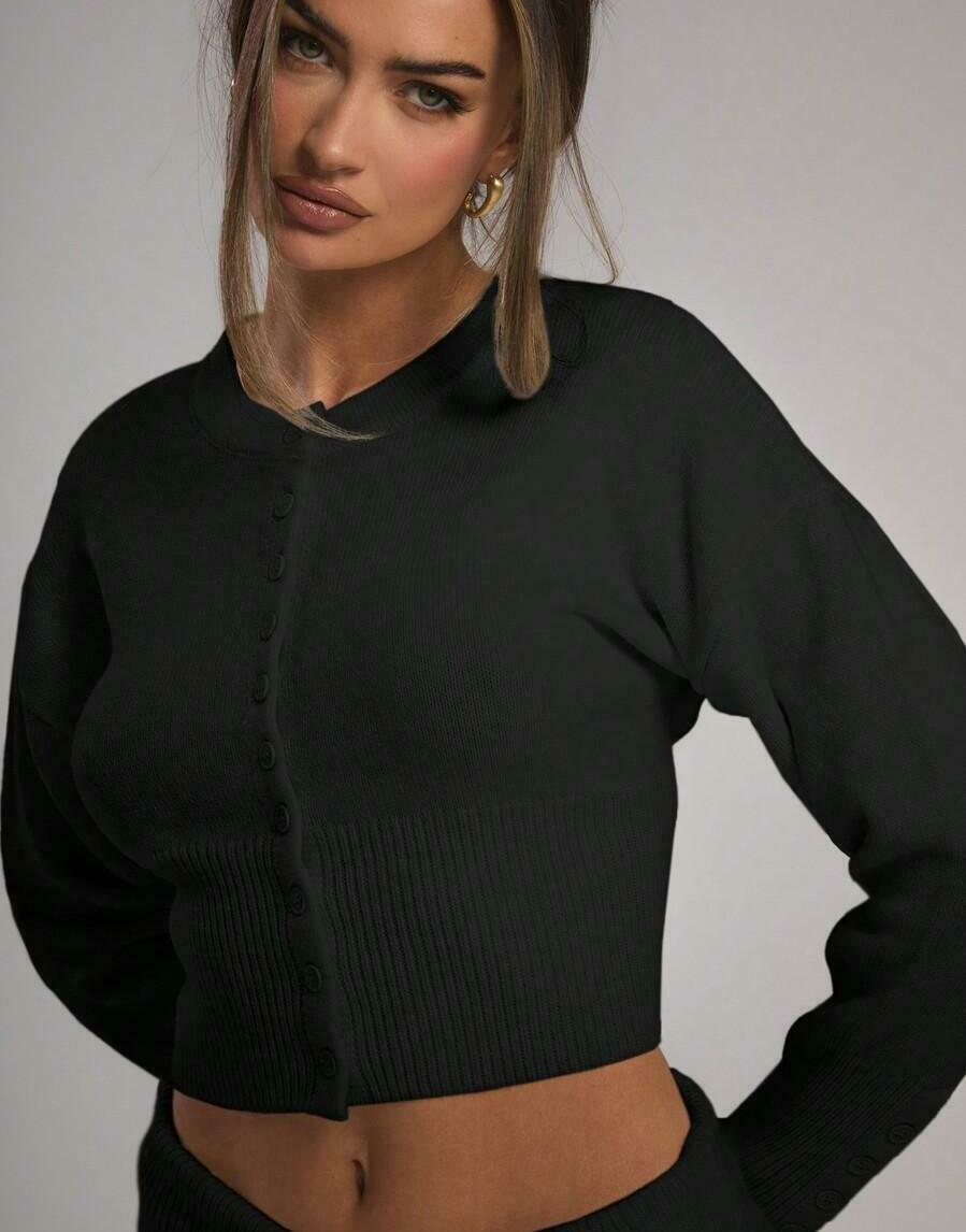 CZARNY ROZPINANY SWETER 