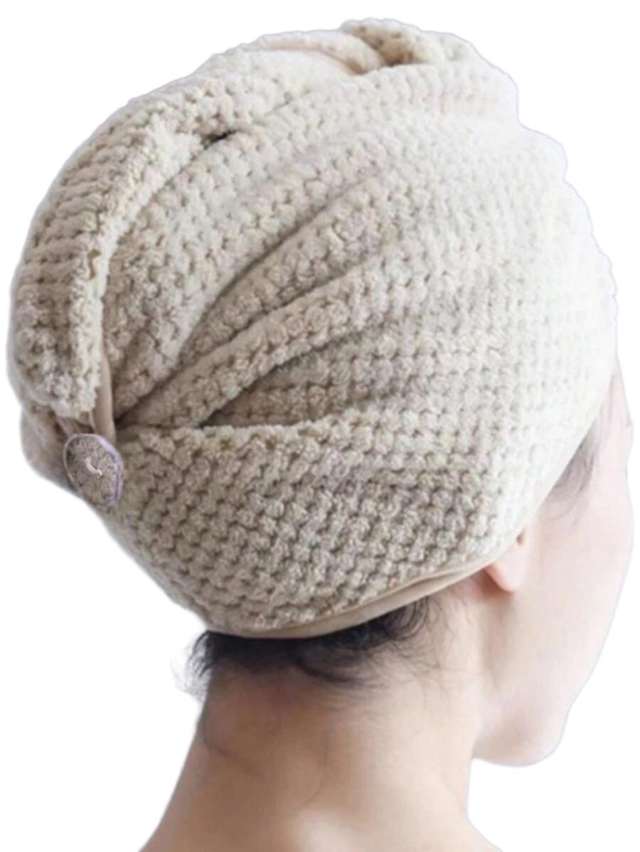 beżowy ręcznik turban