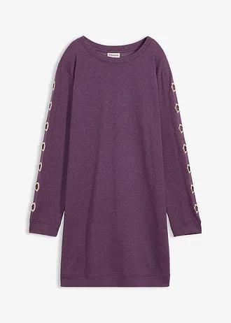 SUKIENKA DRESOWA PLUS SIZE OKRĄGŁY DEKOLT DŁUGI RĘKAW BAWEŁNA