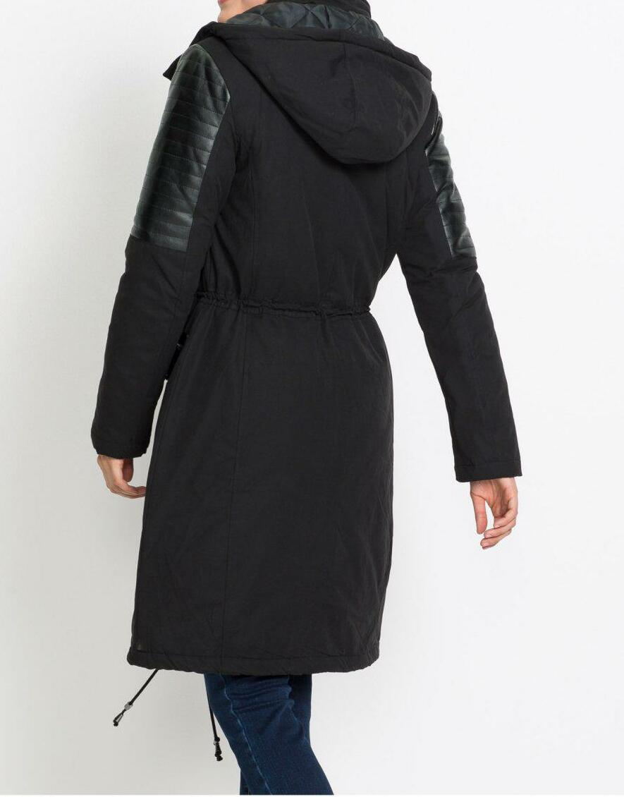 DŁUGA PARKA Z IMITACJI SKÓRY