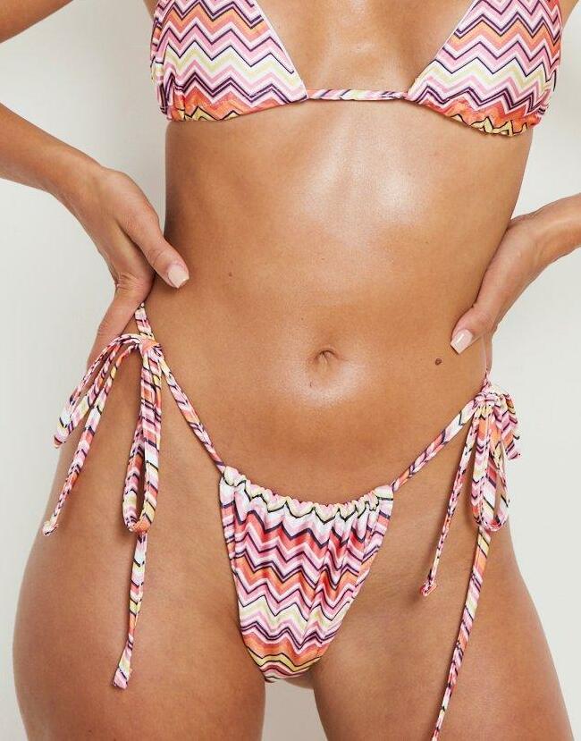 dół od bikini print wiązanie