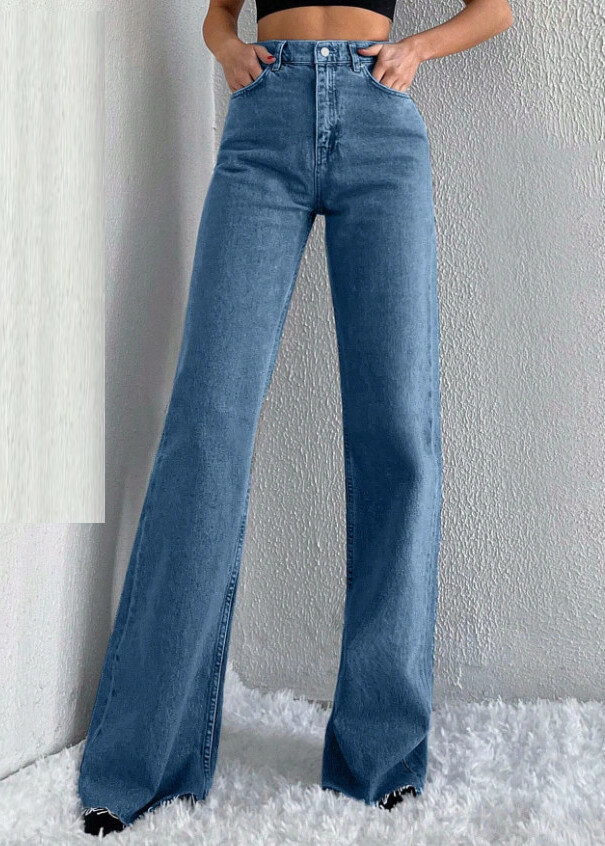 NIEBIESKIE SPODNIE JEANS WYSOKI STAN