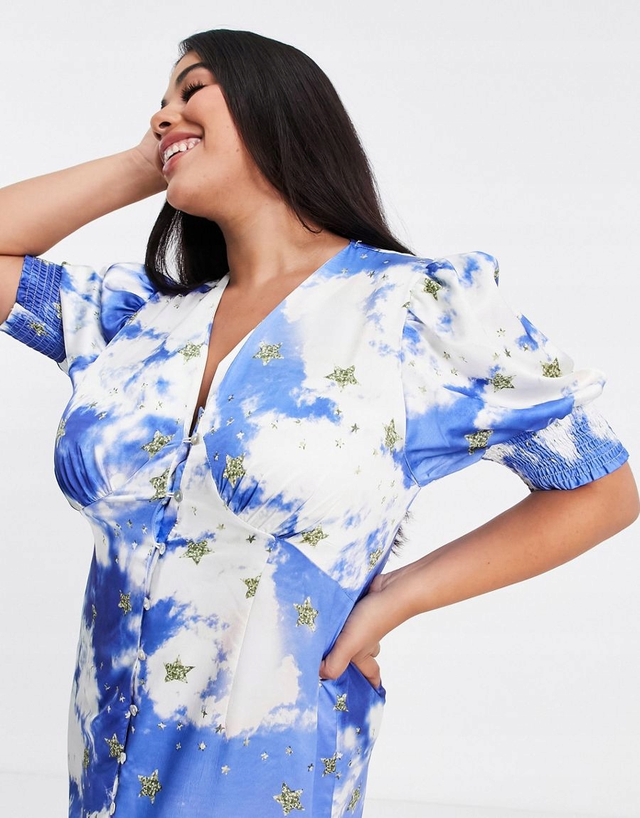 satynowa maxi sukienka v neck 