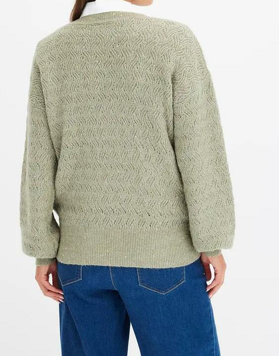 SWETER KOPERTOWY Z POŁYSKIEM