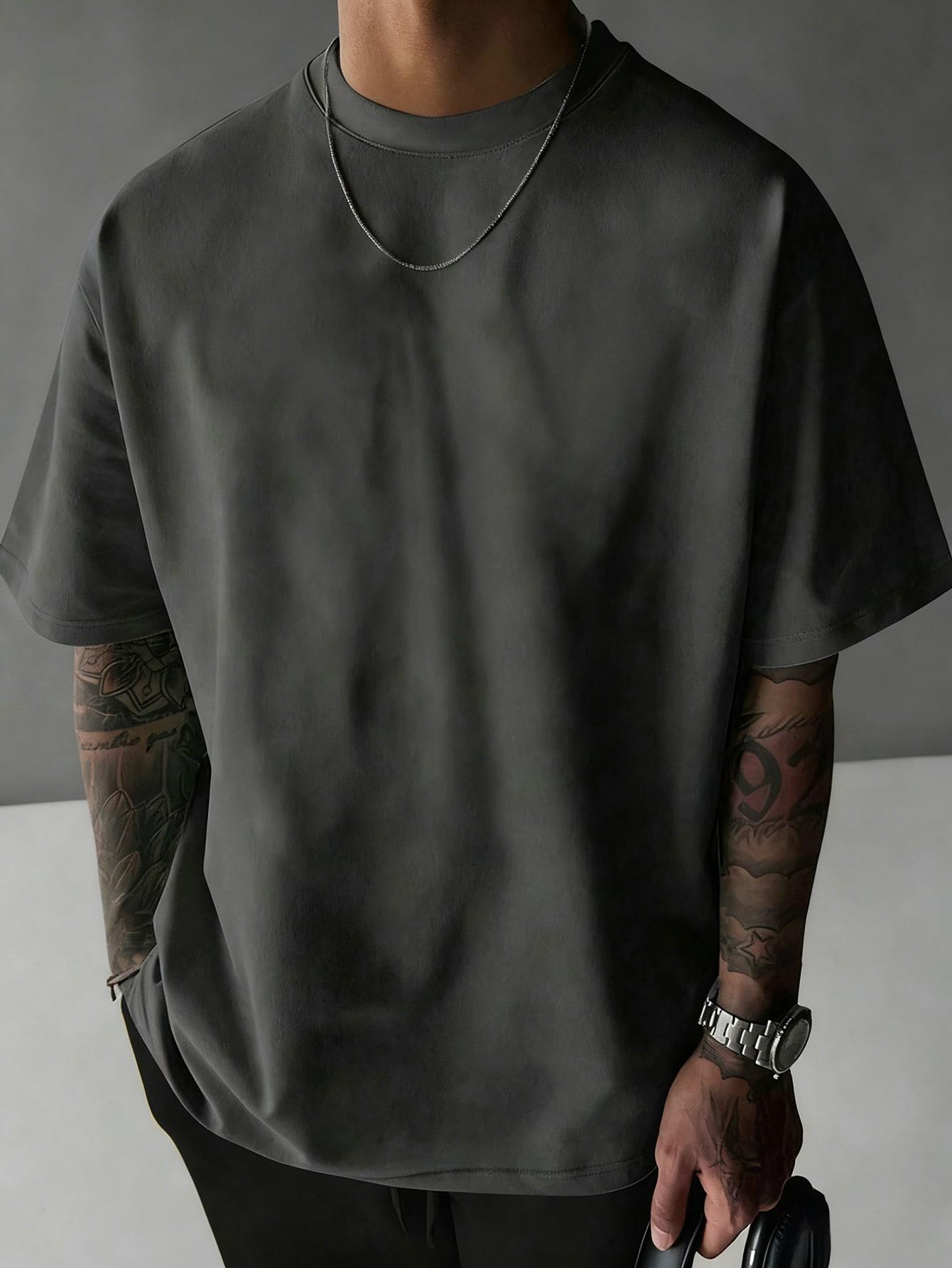 klasyczny szary t-shirt nadruk róża