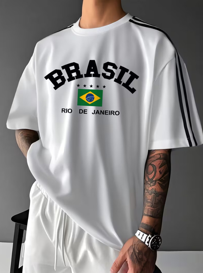 BIAŁY T-SHIRT RIO DE JANEIRO BRASIL