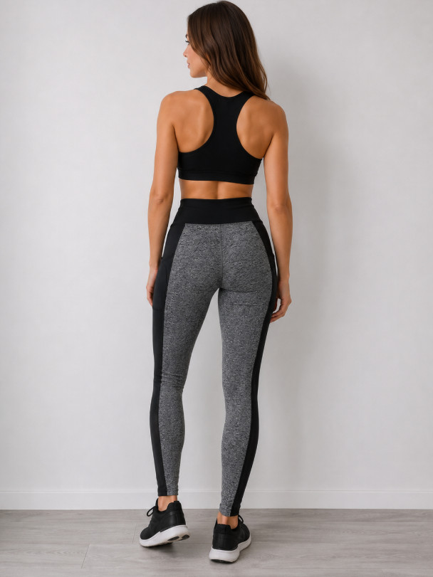 legginsy sportowe kieszonki melanż