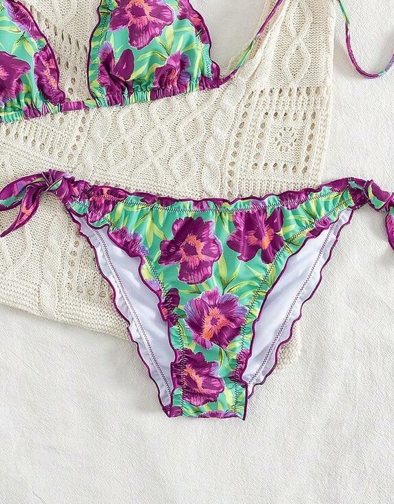 DÓŁ OD BIKINI WZÓR KWIATY