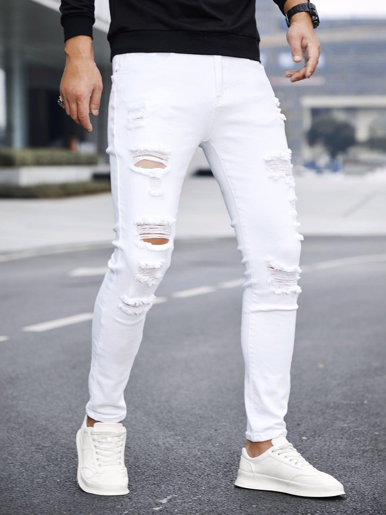 BIAŁE SPODNIE JEANS