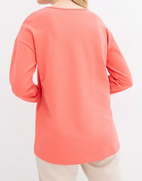 BLUZA Z DŁUŻSZYM TYŁEM Z MIESZANKI BAWEŁNY