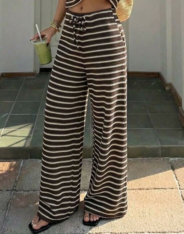spodnie w paski casual 