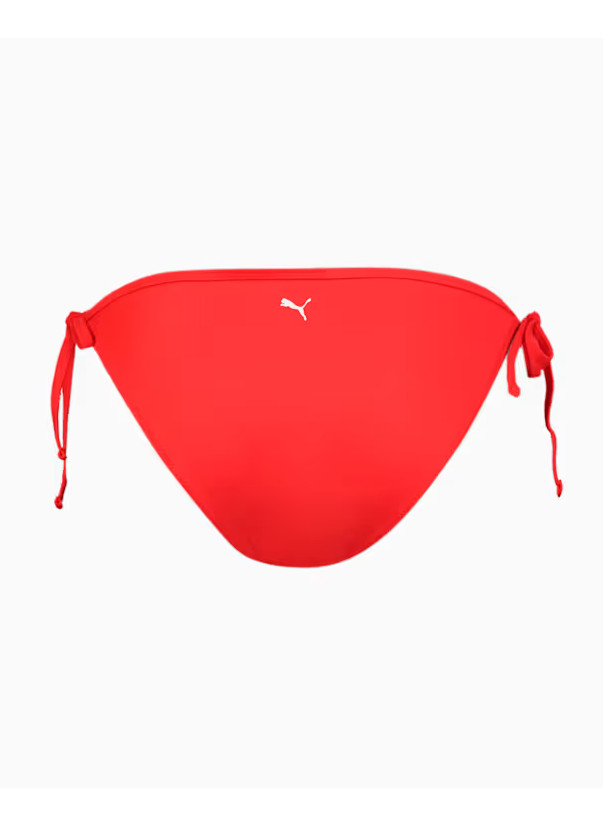 CZERWONY DÓŁ OD BIKINI WIĄZANIE LOGO