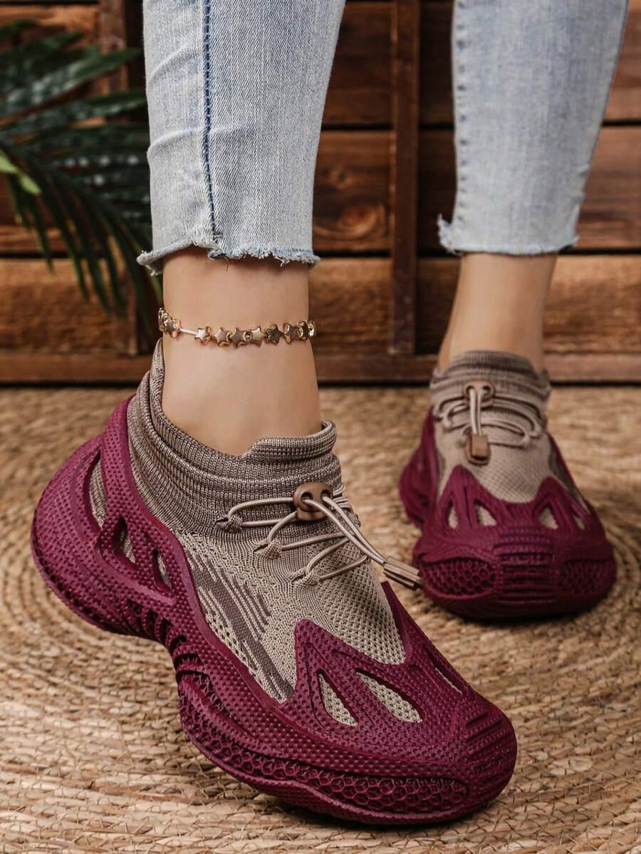 brązowo-bordowe SPORTOWE BUTY 