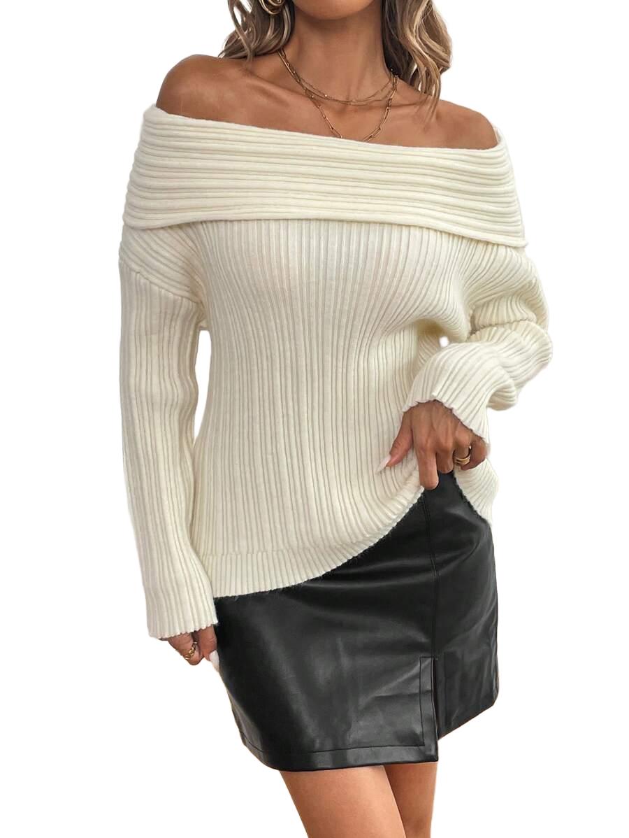  SWETER Z ODKRYTYMI RAMIONAMI