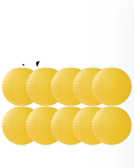 ŻÓŁTY LAMPION PAPIEROWY 10-PACK