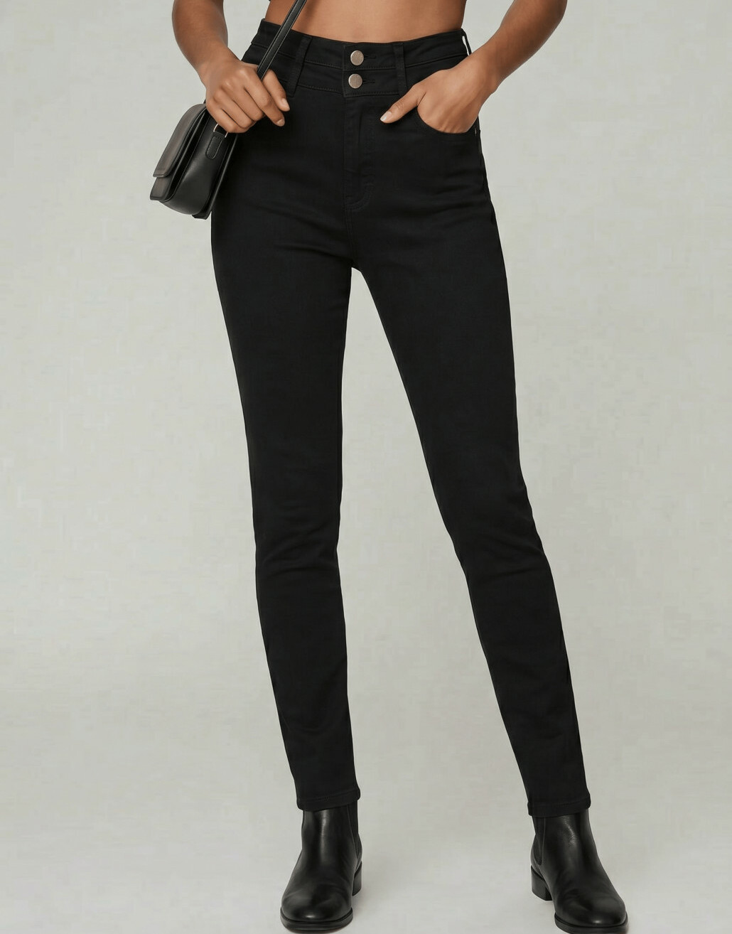 czarne spodnie rurki jeans