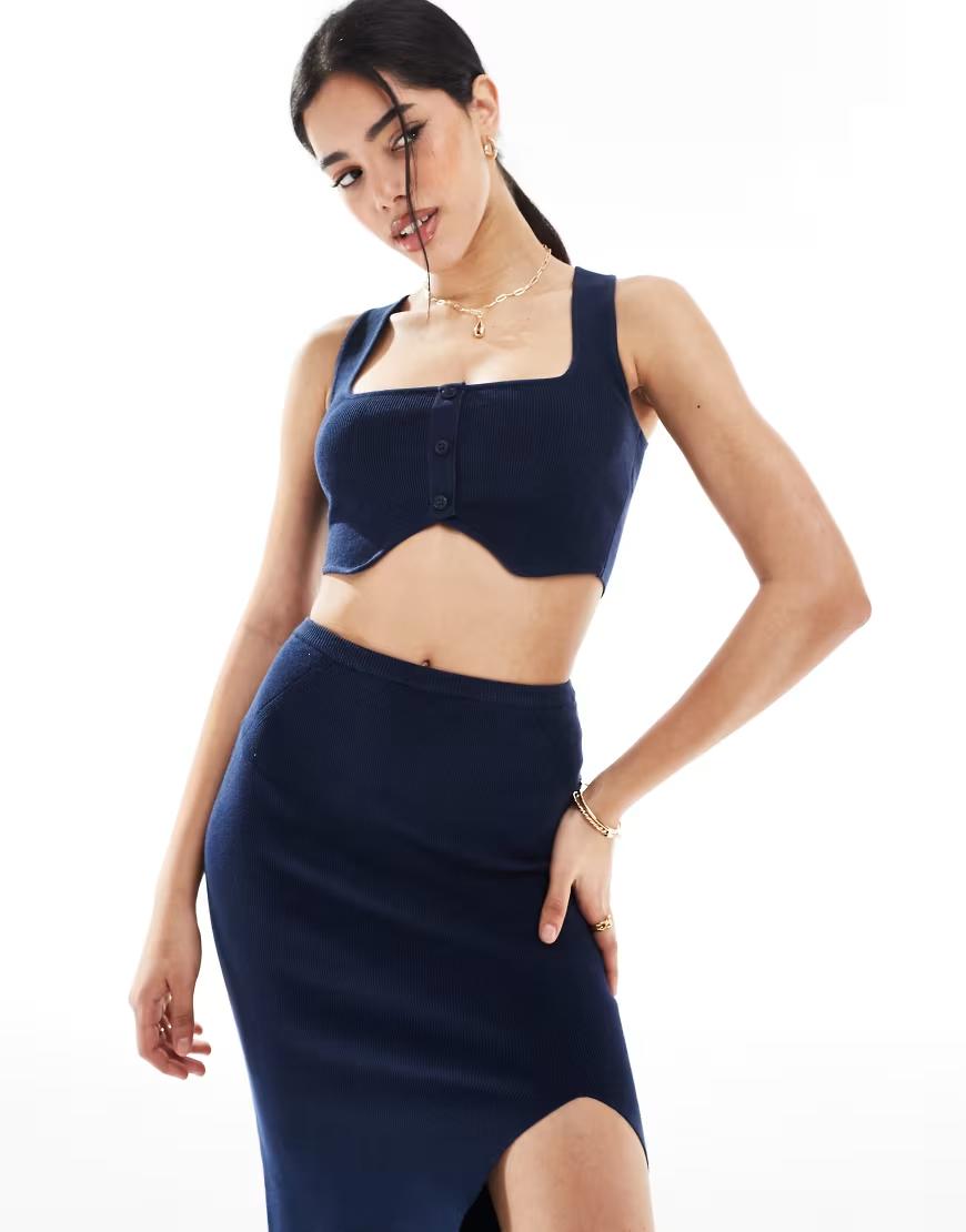 GRANATOWY TOP BASIC