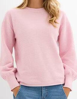 SWETER Z OKRĄGŁYM DEKOLTEM Z BAWEŁNA