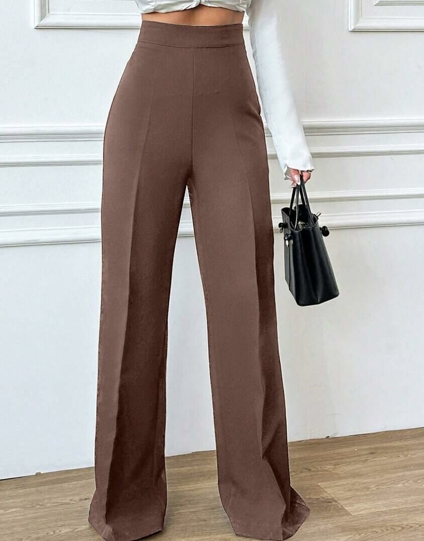 BRĄZOWE ELEGANCKIE SPODNIE