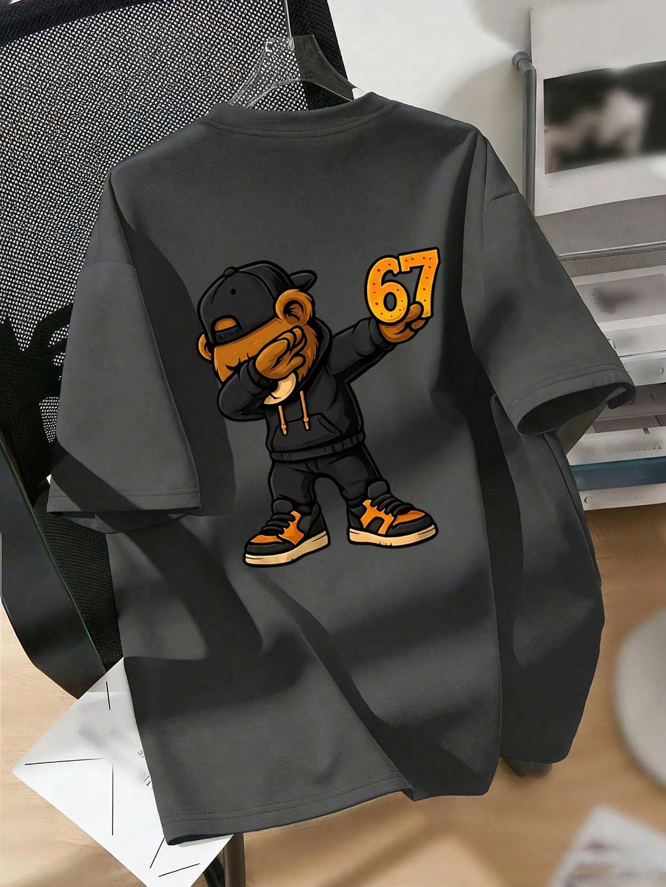 SZARY T-SHIRT PRINT