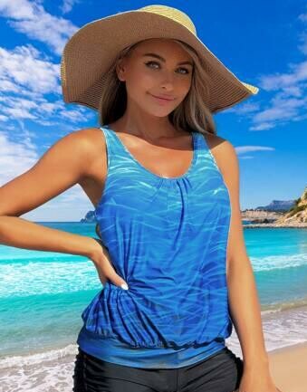 góra od bikini TANKINI PRINT