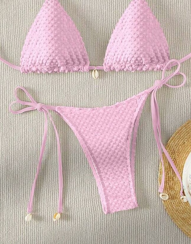 różowy dół od bikini wiązanie