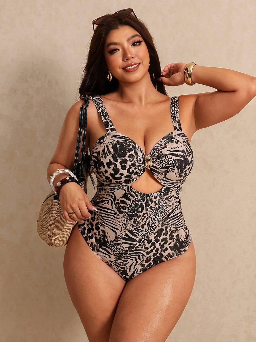 jednoczęściowy STRÓJ kąpielowy animal print