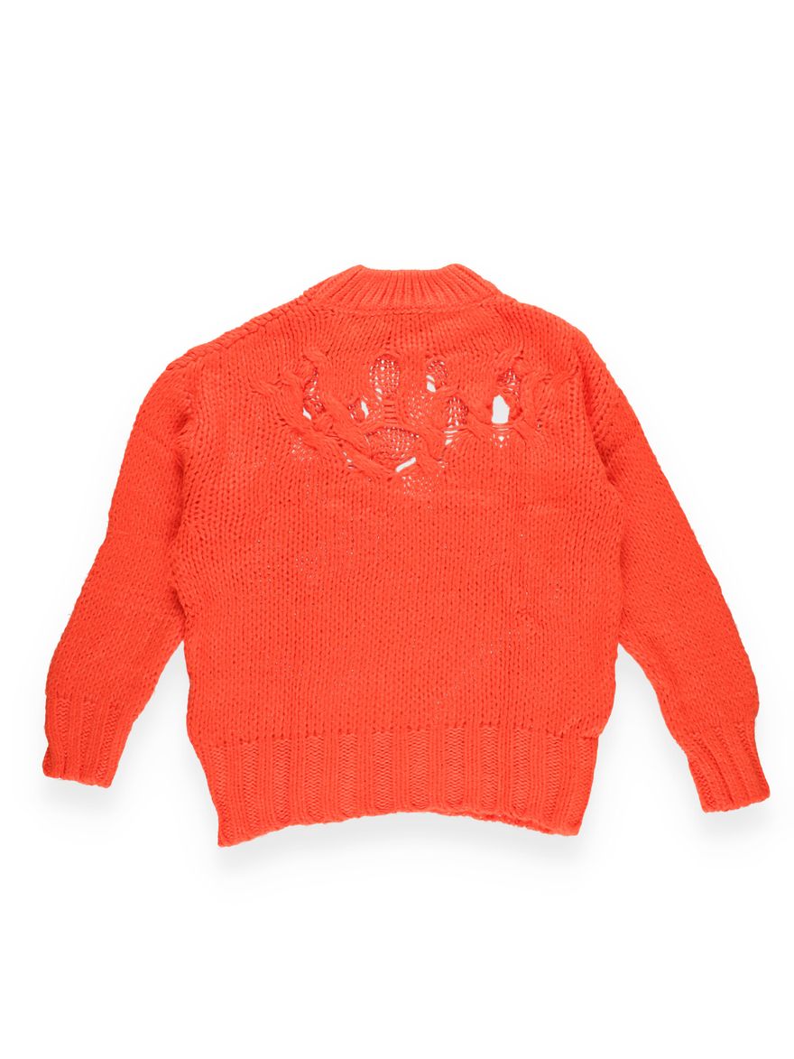 NEONOWY SWETER Z GRUBYM SPLOTEM