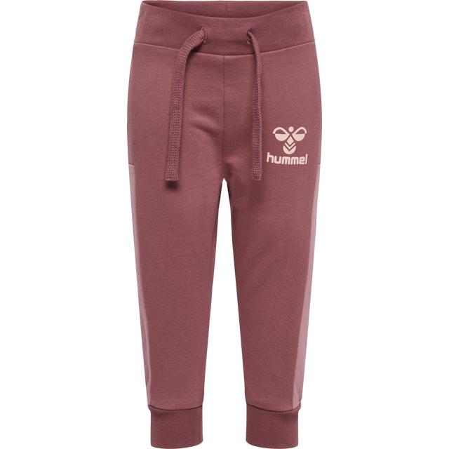 różowe spodnie dresowe logo wstawki