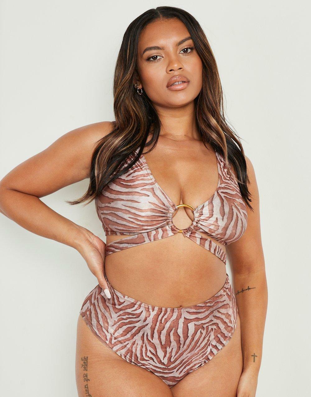 komplet bikini zebra print