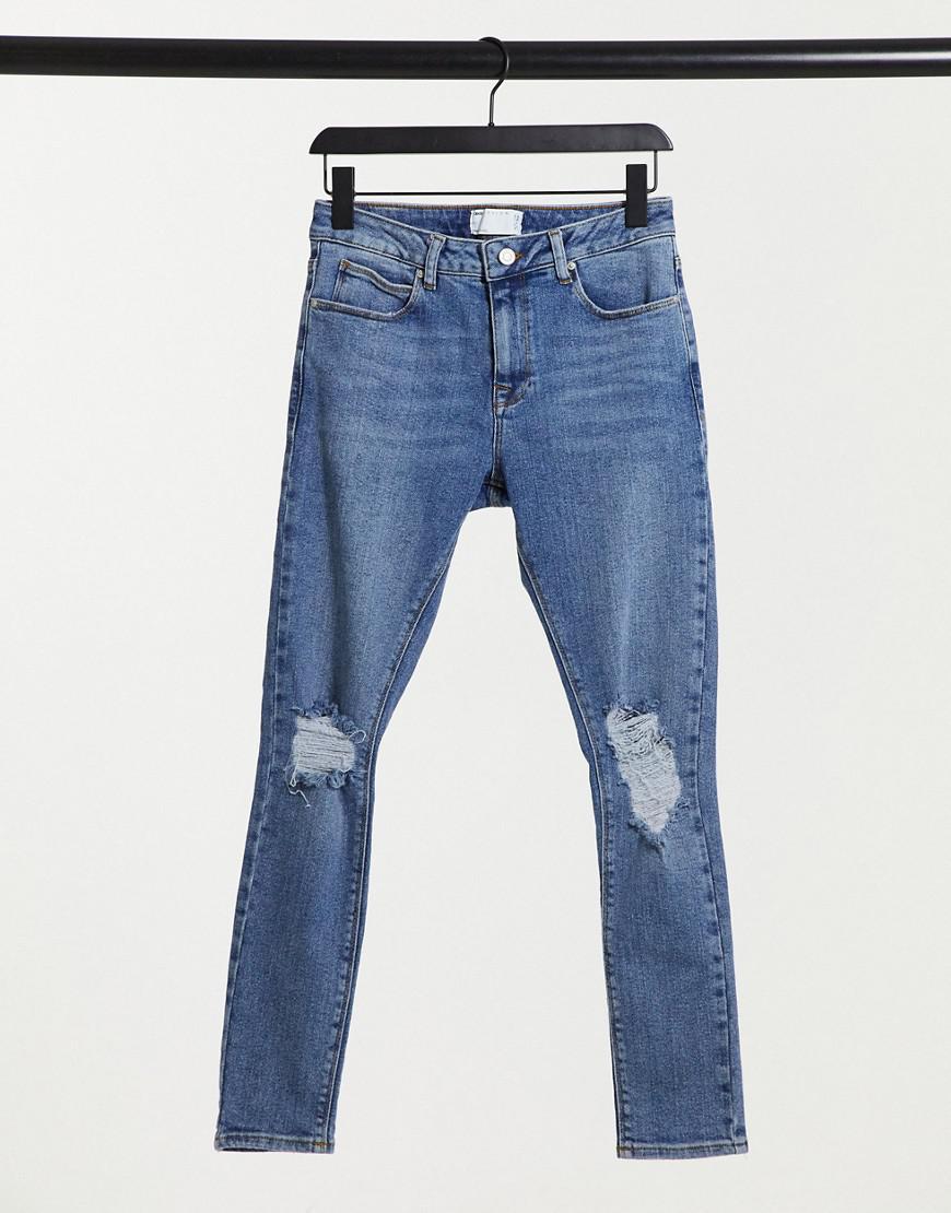 SPODNIE JEANS SKINNY RIPPED