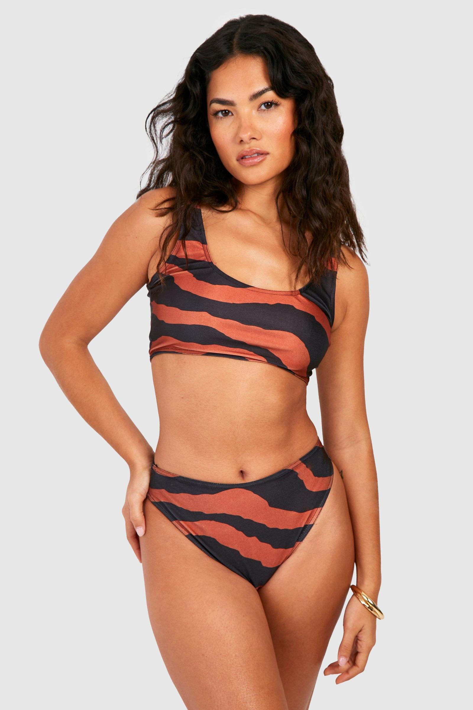 komplet bikini zebra print