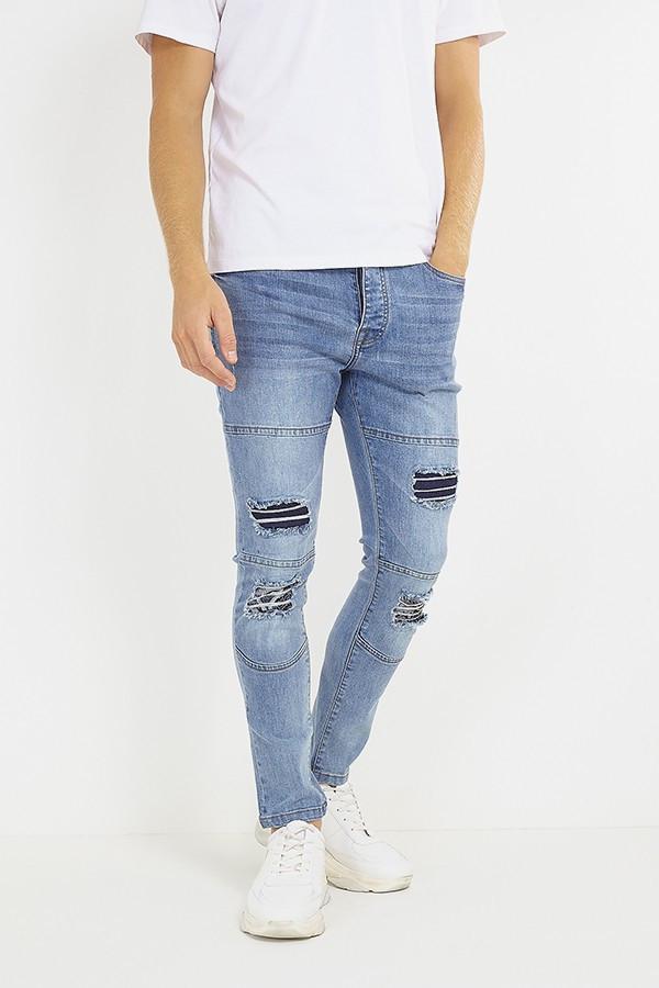 SPODNIE JEANS WSTAWKI