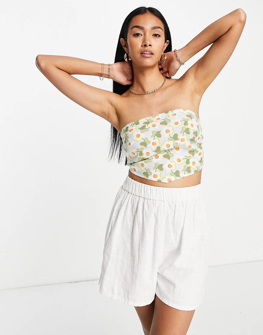 CROP TOP KWIATY print