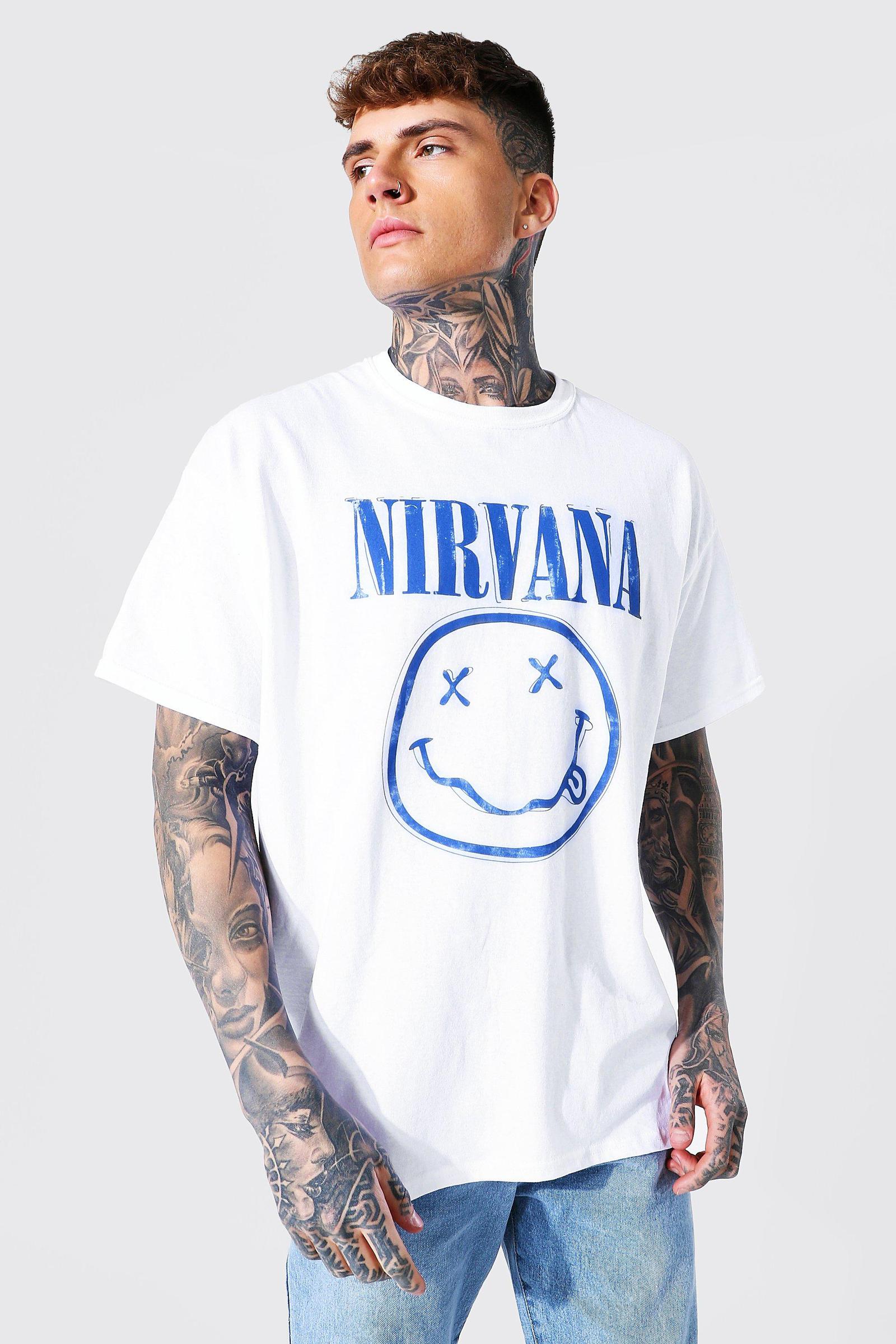 biały t-shirt OVERSIZE nadruk Nirvana