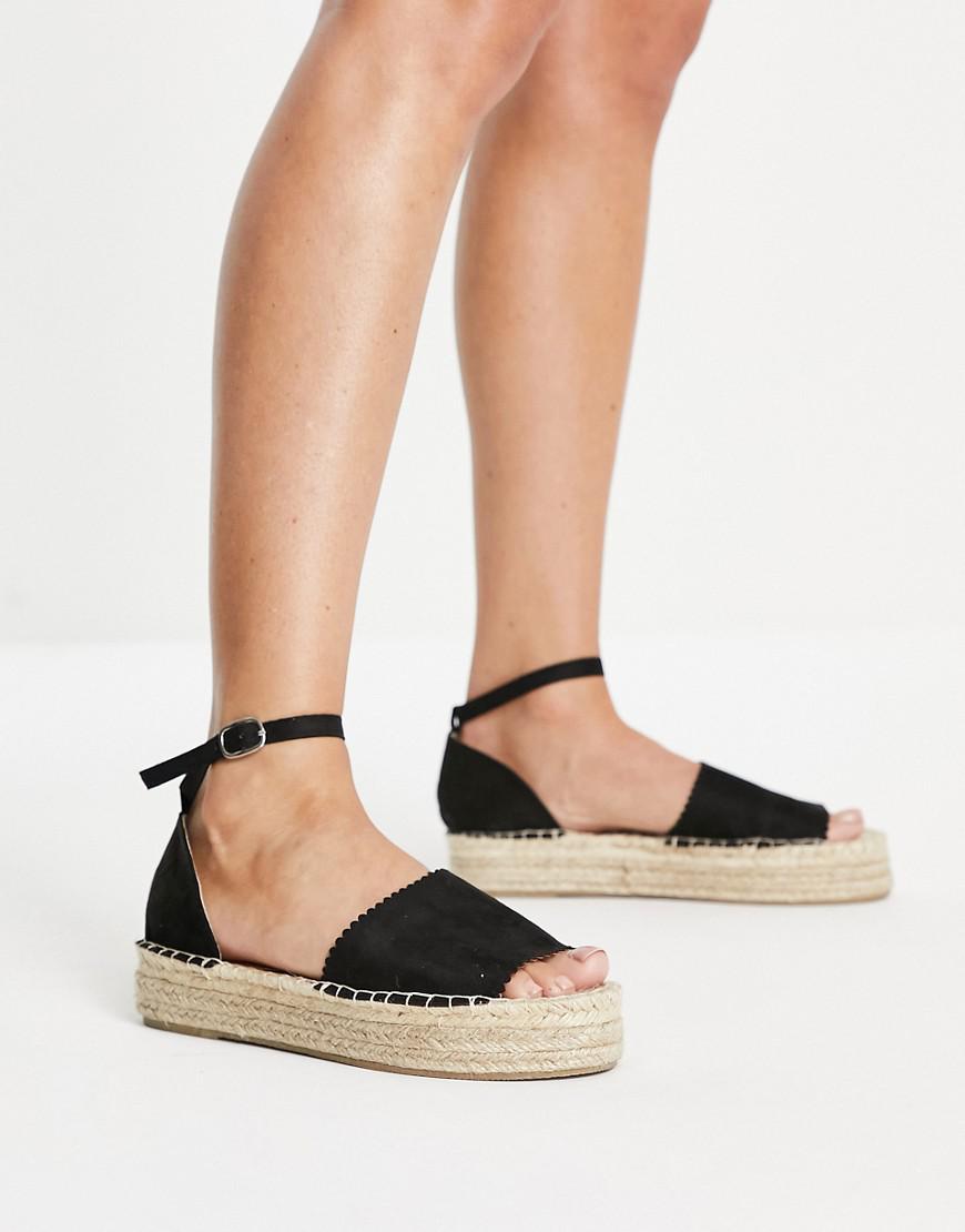 CZARNE ESPADRYLE PLATFORMA