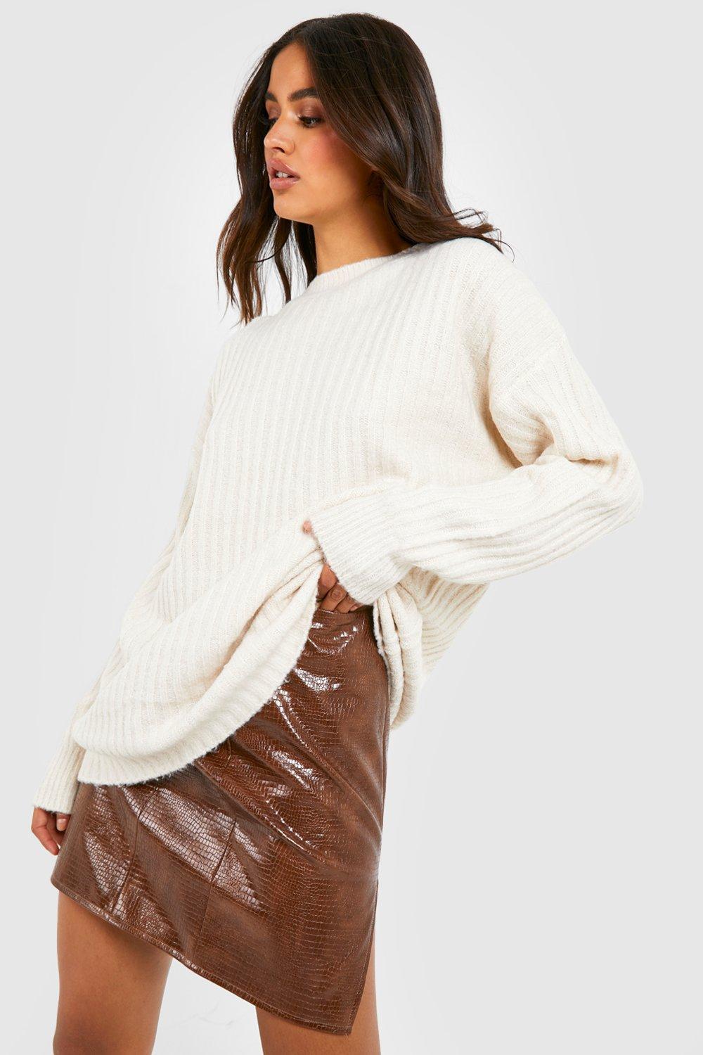 ECRU SWETER STRUKTURA OVERSIZE