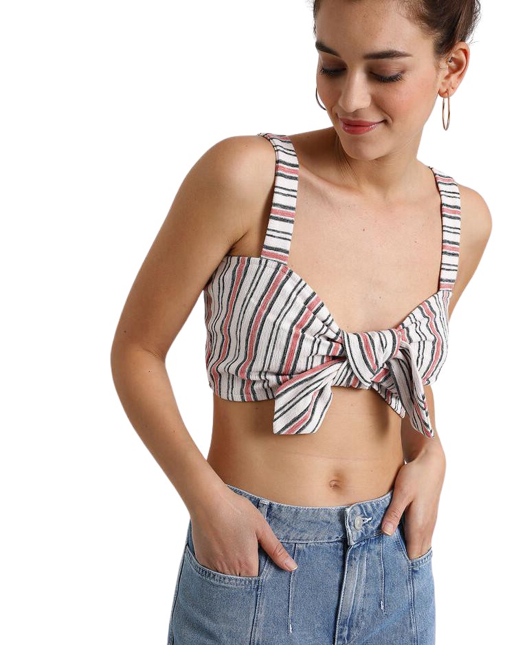 KRÓTKI TOP BRALET WIĄZANIE