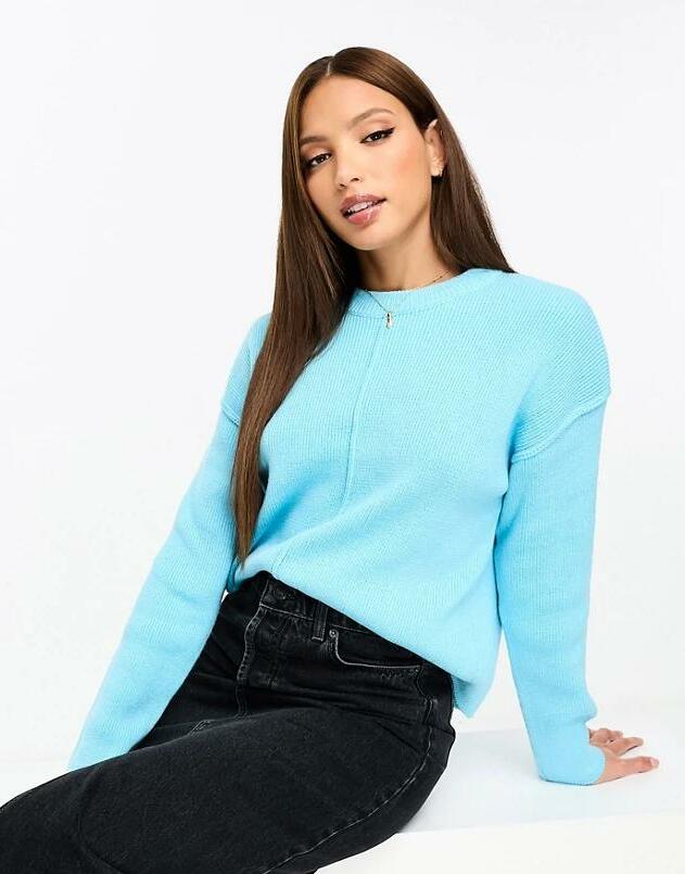 pleciony sweter oversize błękit