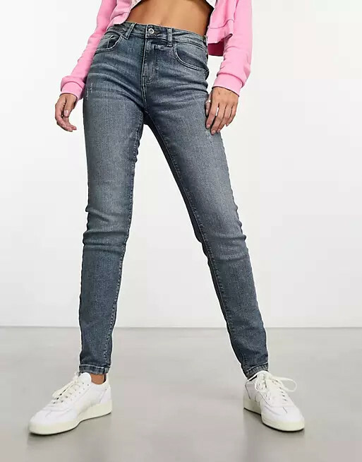 spodnie rurki jeans wysoki stan