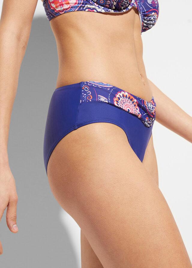 GRANATOWY DÓŁ OD BIKINI WSTAWKA PRINT